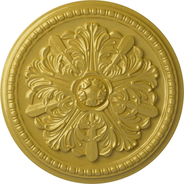 Ekena Millwork Swindon Ceiling Medallion (Fits Canopies up to 2 7/8"), Hand-Painted Rich Gold, 16 7/8"OD x 1 1/2"P CM16SWRGS - main